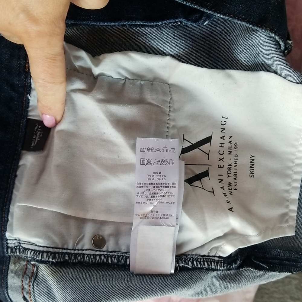 Men's Armani Exchange Skinny Jambe Etroit 31R Indigo Blue NWOT - Picture 7 of 8